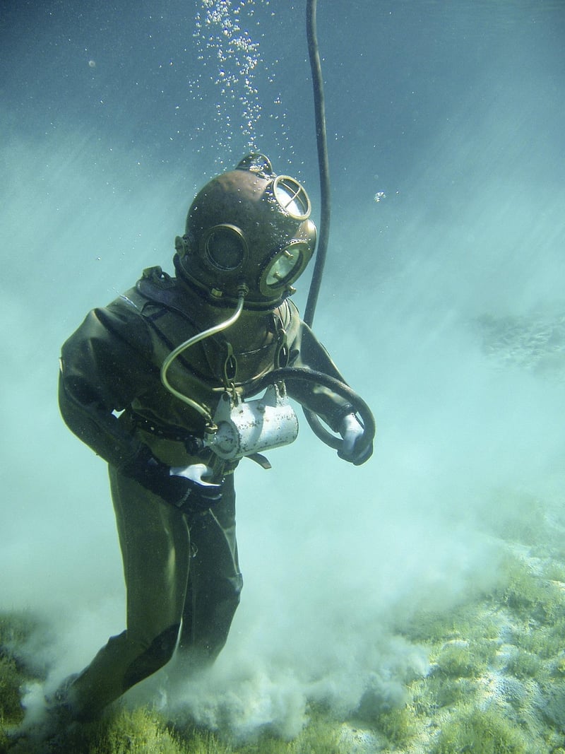 Diver exploring a shipwreck